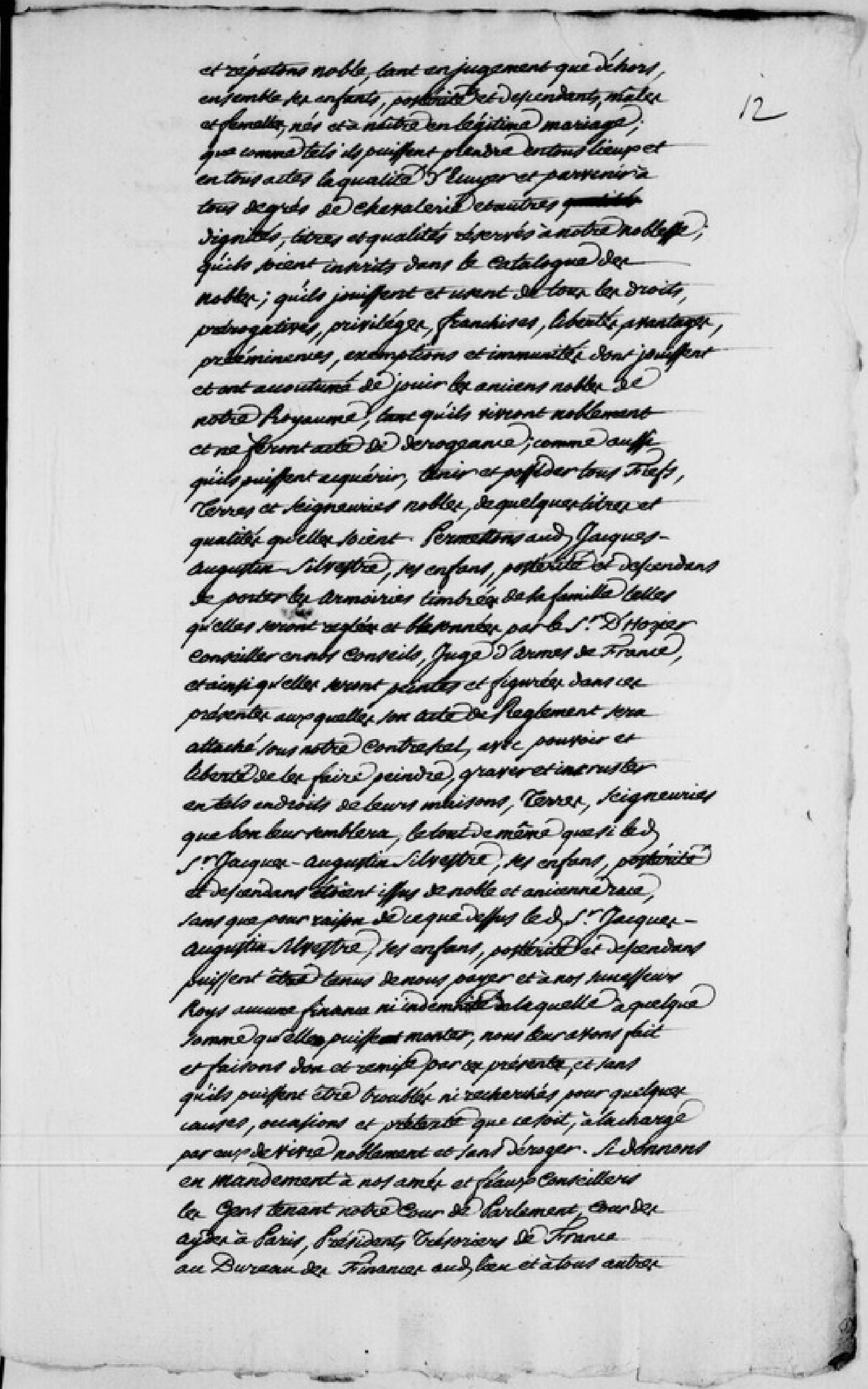  Lettres de noblesse pour Jacques Augustin de Silvestre - Page 3